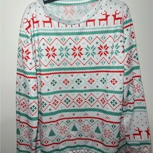 NWOT Men’s Christmas Ugly Sweater Look Long Sleeve Casual Shirt Size Medium
